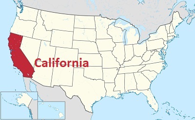 アメリカ地図、カリフォルニア